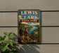 A vintage-style metal sign for Lewis and Clark State Park in Missouri, featuring a scenic illustration of the park's natural and historical attractions.