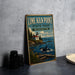 A vintage-style sign for Lime Kiln Point State Park in Washington, featuring a lighthouse, a whale, and a coastal landscape.