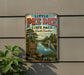 A vintage-style metal sign for Little Pee Dee State Park in South Carolina, featuring a scenic illustration of a pond, trees, and a crane.