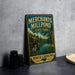 A vintage-style metal sign for "Merchants Mill Pond State Park" in North Carolina, featuring a scenic illustration of a mill pond, a bird, and a tree.