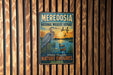A vintage-style metal sign for the Meredosa National Wildlife Refuge in Illinois, featuring a large blue heron and ducks in a natural setting.