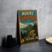 A vintage-style metal sign for Mount Tamalpais State Park in California, featuring a scenic mountain landscape and the park's name.