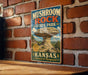 A vintage-style metal sign for Mushroom Rock State Park in Kansas, featuring a large mushroom formation and the text "Mushroom Rock State Park" prominently displayed.