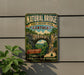 A vintage-style sign for Natural Bridge State Resort Park in Kentucky, featuring a scenic image of the natural wonder.