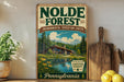a vintage-style sign for the Nolde Forest Environmental Education Center in Chester County, Pennsylvania.