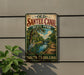 A vintage-style sign for Old Santee Canal State Park in South Carolina, featuring a scenic illustration of a canal surrounded by lush greenery.