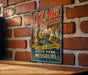 A vintage-style sign for Ozark Caves, located at Lake of the Ozarks State Park in Missouri.