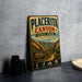 A vintage-style metal sign for Placerita Canyon State Park, California, featuring a scenic illustration of the canyon landscape.