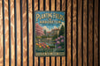 A vintage-style sign for Planting Fields Arboretum, a living museum of horticulture and history, located in Oyster Bay, New York.