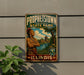 A vintage-style metal sign for "Propellerstown State Park" in Illinois, featuring an illustration of a Native American man with a bird perched on his head.