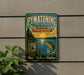 A vintage-style sign for Pennsylvania State Park, featuring a scenic image of a lake, trees, and a fish jumping out of the water.