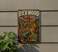 A vintage-style sign for Rickwood Caves State Park in Alabama, featuring an illustration of the cave system and the text "Rickwood Caves State Park Alabama's Hidden Wonder".