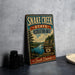 A vintage-style sign for Snake Creek State Recreation Area in South Dakota, featuring a scenic landscape with a river and pine trees.