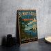 A vintage-style metal sign for St. Mary's River State Park in Maryland, featuring a sailboat on the water and a scenic landscape.