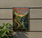 A vintage metal sign for Watkins Glen State Park in New York, featuring a scenic waterfall and lush greenery.