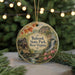 A round ornament featuring a scenic landscape with a waterfall, a house, and trees, with the text "Babcock State Park, West Virginia" displayed prominently.