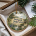 A decorative ornament with a scenic image of Barnwell State Park, South Carolina, hanging from a string.