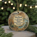 A round ornament with a scenic image of the Big Bend of the Colorado State Recreation Area, Nevada, hanging from a string.