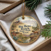 A decorative ornament with a scenic image of Big Bend Ranch State Park, Texas, featuring a horse, mountains, and a windmill.
