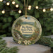A decorative ornament featuring a scenic landscape of Big Ridge State Park, Tennessee, with a deer and waterfall in the background.