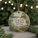 A round ornament with a scenic image of Cayuga Lake State Park, New York, featuring a lake, trees, and a picnic area.