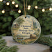 A round ornament with a scenic illustration of a rural landscape, featuring a wagon, a house, and a river, along with the text "Chapogue State Heritage Area, Oregon".