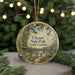 A round ornament with a scenic image of Cheeraw State Park, South Carolina, featuring a lake, a bridge, and a bird.