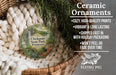 Ceramic ornaments, featuring a scenic image of Chickasaw State Park, Tennessee, hanging from a wicker basket.