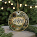A round ornament with a scenic landscape of Colorado Bend State Park, Texas, featuring a waterfall, cactus, and other natural elements.