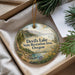 A decorative ornament with a scenic landscape of Devil's Lake State Recreation Area, Oregon, hanging from a string.