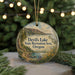 A round ornament with a scenic landscape of Devil's Lake State Recreation Area, Oregon, featuring a lake, mountains, and greenery.