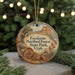 A circular ornament with a desert landscape and a tree, featuring the text "Escalante Petrified Forest State Park, Utah" on it.