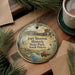 A decorative ornament featuring a scenic image of Fort Sisset Historic State Park, South Dakota, with a buffalo in the foreground and a pine tree in the background.