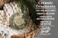 Ceramic ornaments, Governor Daniel Dunlop's grave state historic site, Missouri, are displayed in a wicker basket.