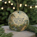 A circular ornament with a scenic landscape of a bridge, trees, and a river, featuring the text "Grand Gulf State Park, Missouri" on it.