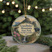 A round ornament with a scenic mountain landscape and a bear, featuring the text "Grandfather Mountain State Park, North Carolina".