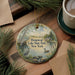 A decorative ornament featuring a scenic image of Hempstead Lake State Park, New York, with a bird and a duck in the foreground.