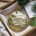 A round ornament with a scenic landscape of Hoffman Hills State Recreation Area, Wisconsin, hanging from a string.