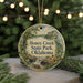 A round ornament with a scenic landscape of Honey Creek State Park, Oklahoma, featuring a waterfall and greenery.
