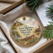 A decorative ornament with a scenic landscape of Iron Mission State Park Museum, Utah, featuring a small house, a wagon, and a stream.
