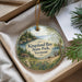 A decorative ornament with a scenic landscape of Kingsland Bay State Park, Vermont, featuring a house, trees, and a body of water.
