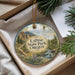 A decorative ornament with a scenic landscape of mountains, trees, and a river, featuring the text "Lapine State Park, Oregon" prominently displayed.