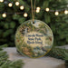 A round ornament with a scenic landscape of a forest, a waterfall, and a bridge, featuring the text "Lincoln Woods State Park, Rhode Island".