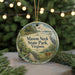 A round ornament with a scenic image of Mason Neck State Park, Virginia, featuring a bird, a deer, and a path.