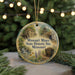 A decorative ornament featuring a scenic illustration of Missouri's historic site, with a watermill, a building, and a wagon in the background.