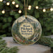 A round ornament with a scenic mountain landscape and a waterfall, featuring the text "Mount Pilchuck State Park, Washington".