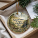 A decorative ornament with a scenic landscape of Nelson- Kennedy Ledge State Park, Ohio, hanging from a string.