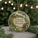 A round ornament with a scenic image of Peninsula State Park, Wisconsin, featuring a lighthouse and a coastal landscape.