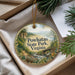 A decorative ornament with a scenic image of Powhatan State Park, Virginia, hanging from a string.