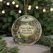 A round ornament with a scenic landscape of a river, bridge, and trees, featuring the text "Prince Gallitzin State Park, Pennsylvania".